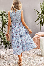 Load image into Gallery viewer, Frill Trim Smocked Sleeveless Midi Dress

