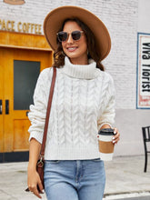 Load image into Gallery viewer, Turtle Neck Cable-Knit Sweater
