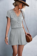 Load image into Gallery viewer, Lace Trim V-Neck Romper
