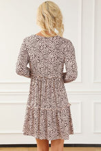 Load image into Gallery viewer, Frill Printed Round Neck Dress
