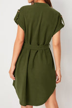 Load image into Gallery viewer, Tied Notched Short Sleeve Dress
