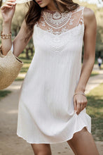 Load image into Gallery viewer, Lace Detail Round Neck Sleeveless Dress
