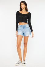 Load image into Gallery viewer, Kancan High Waist Frayed Denim Shorts
