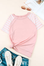 Load image into Gallery viewer, Striped Round Neck Raglan Sleeve Tee
