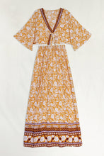 Load image into Gallery viewer, Printed Half Sleeve Top and Slit Skirt Set
