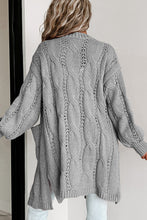 Load image into Gallery viewer, Cable-Knit Dropped Shoulder Cardigan
