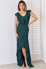 Load image into Gallery viewer, Ruffled V-Neck High-Low Dress
