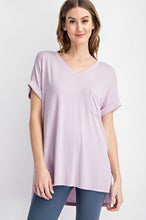 Load image into Gallery viewer, V NECK BASIC HIGH-LOW HEM TOP
