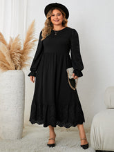 Load image into Gallery viewer, Plus Size Flounce Sleeve Lace Detail Dress
