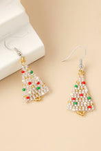 Load image into Gallery viewer, Beaded Christmas Tree Earrings
