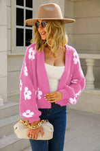 Load image into Gallery viewer, Floral Open Front Fuzzy Cardigan
