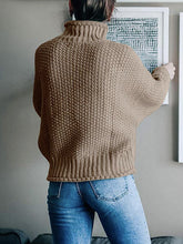 Load image into Gallery viewer, Turtleneck Dropped Shoulder Sweater
