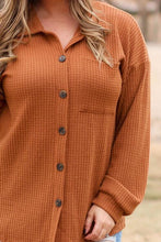 Load image into Gallery viewer, Plus Size Waffle-Knit Button Up Shirt
