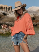 Load image into Gallery viewer, Lace Detail V-Neck Blouse
