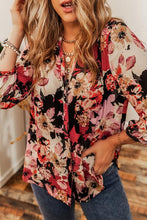 Load image into Gallery viewer, Floral Notched Long Sleeve Shirt
