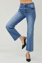 Load image into Gallery viewer, RISEN High Waist Raw Hem Slit Straight Jeans
