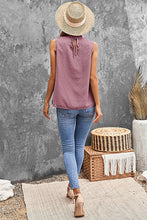 Load image into Gallery viewer, Smocked Frill Swiss Dot Round Neck Tank
