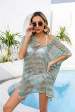 Load image into Gallery viewer, Openwork Slit V-Neck Cover Up
