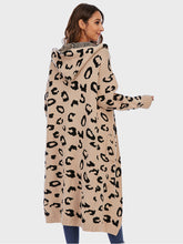 Load image into Gallery viewer, Leopard Hooded Cardigan with Pockets
