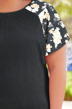 Load image into Gallery viewer, Plus Size Floral Spliced Tee Shirt
