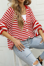 Load image into Gallery viewer, Striped Button Up Long Sleeve Cardigan
