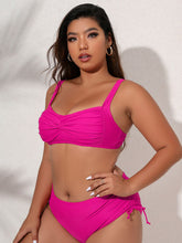 Load image into Gallery viewer, Plus Size Twist Front Tied Bikini Set
