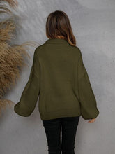 Load image into Gallery viewer, Half Zip Dropped Shoulder Sweater
