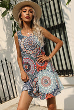 Load image into Gallery viewer, Printed Round Neck Sleeveless Dress with Pockets
