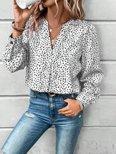 Load image into Gallery viewer, Printed Notched Long Sleeve Blouse
