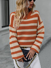 Load image into Gallery viewer, Striped Dropped Shoulder Sweater
