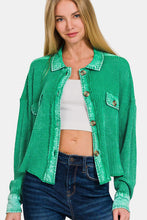 Load image into Gallery viewer, Zenana Waffle-Knit Button Up Dropped Shoulder Jacket
