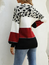 Load image into Gallery viewer, Color Block Round Neck Sweater
