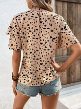 Load image into Gallery viewer, Printed Round Neck Layered Sleeve Blouse

