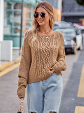 Load image into Gallery viewer, Round Neck Cable-Knit Sweater
