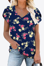 Load image into Gallery viewer, Printed Petal Sleeve V-Neck Blouse
