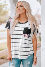 Load image into Gallery viewer, Striped T-Shirt with Patch Pocket
