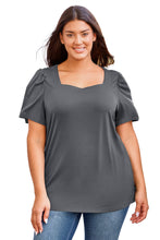 Load image into Gallery viewer, Plus Size Square Neck Puff Sleeve Tee
