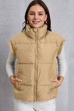 Load image into Gallery viewer, Zip Up Turtleneck Pocketed Vest Coat
