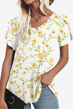 Load image into Gallery viewer, Printed Petal Sleeve V-Neck Blouse
