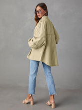 Load image into Gallery viewer, Dropped Shoulder Raw Hem Jacket
