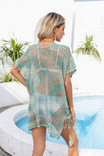 Load image into Gallery viewer, Openwork Slit V-Neck Cover Up
