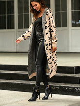 Load image into Gallery viewer, Leopard Hooded Cardigan with Pockets
