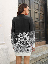 Load image into Gallery viewer, Snowflake Pattern Sweater Dress
