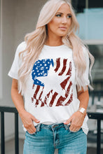 Load image into Gallery viewer, US Flag Graphic Round Neck Tee
