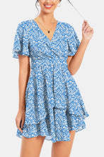Load image into Gallery viewer, Surplice Neck Flutter Sleeve Dress
