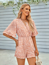 Load image into Gallery viewer, Leopard Ruffled Surplice Romper
