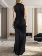 Load image into Gallery viewer, Slit Sequin Round Neck Sleeveless Dress
