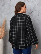 Load image into Gallery viewer, Plus Size Notched Neck Long Sleeve Blouse
