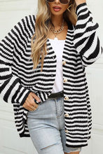 Load image into Gallery viewer, Striped Button Up Long Sleeve Cardigan
