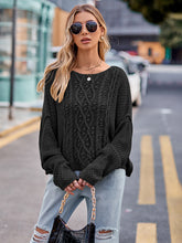 Load image into Gallery viewer, Round Neck Cable-Knit Sweater
